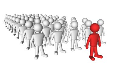 3D kişi simgesi liderlik ve takım