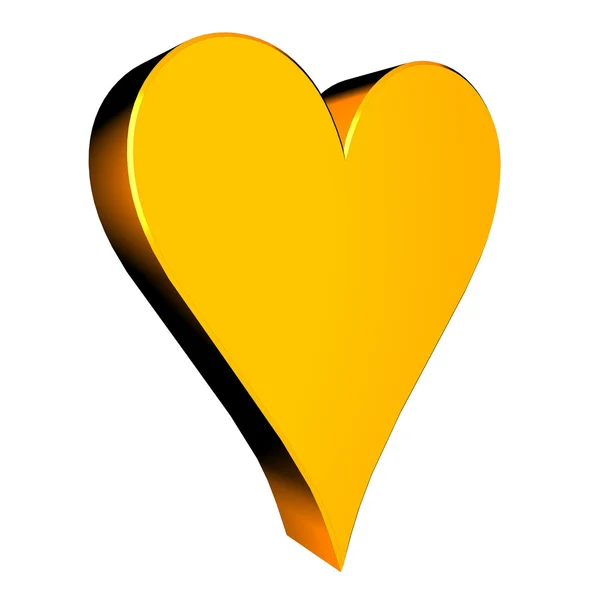 3D srdce symbol na bílém pozadí — Stock fotografie