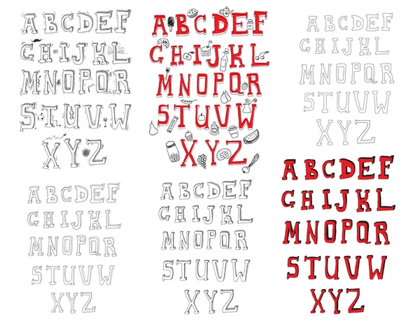 Handgezeichnetes Alphabet — Stockvektor