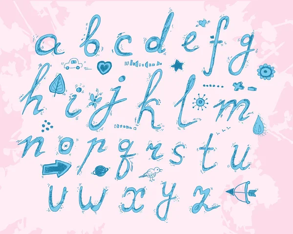 Alfabeto disegnato a mano — Vettoriale Stock