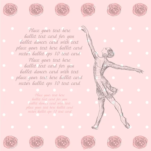 Ballet danser kaart — Stockvector