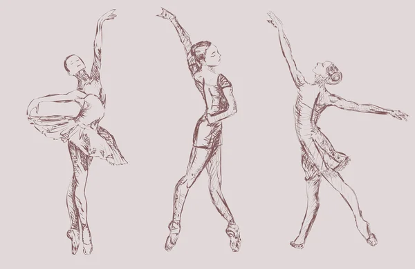 Ballerini di danza classica — Vettoriale Stock