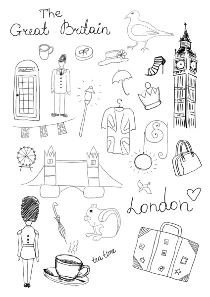 Londres Objetos — Archivo Imágenes Vectoriales