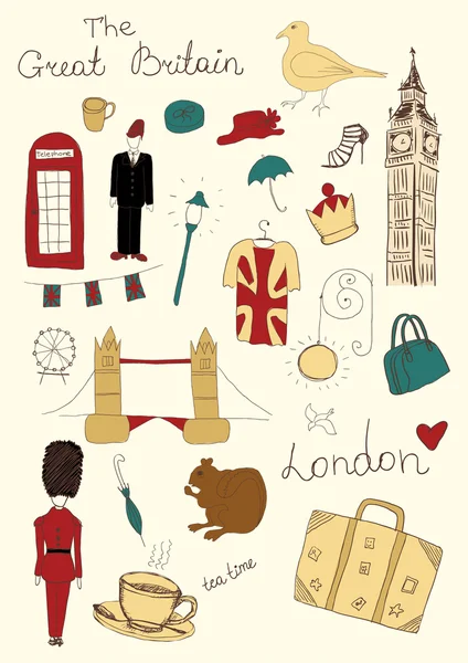 London colored objects — Stock Vector