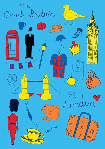 London colored objects — Stock Vector