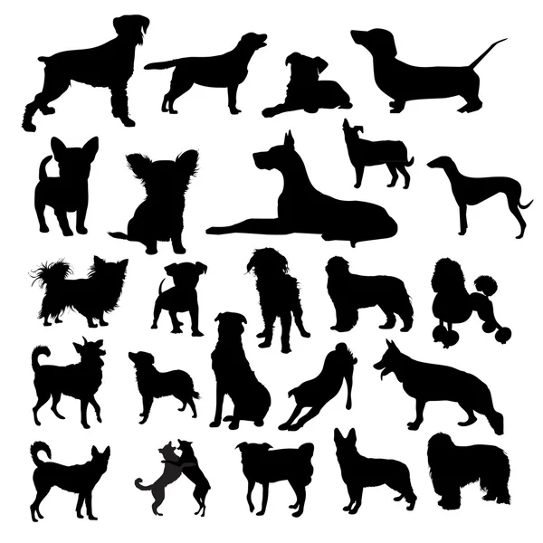 Honden silhouet — Stockvector