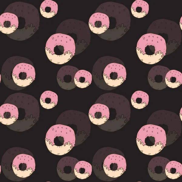 Donuts sin costura — Vector de stock