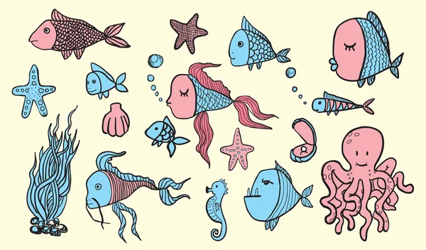 Desenhos de peixes coloridos —  Vetores de Stock