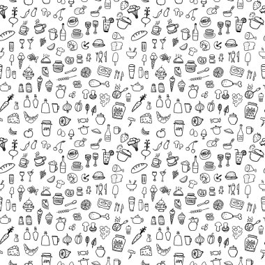 Food Icons seamless pattern clipart