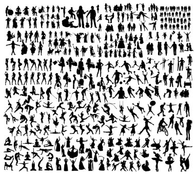 People silhouettes clipart