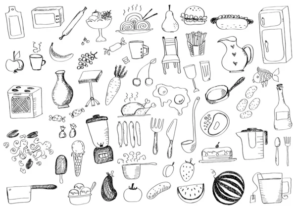 Voedsel doodles — Stockvector