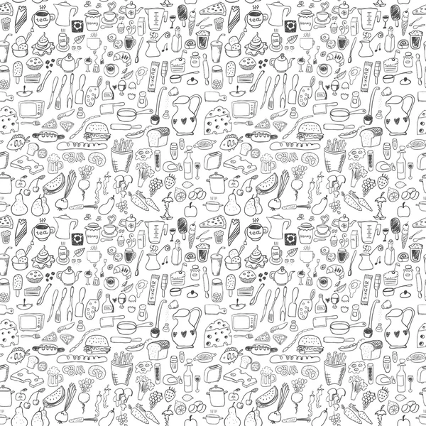 Food icons seamless pattern — Stock Vector