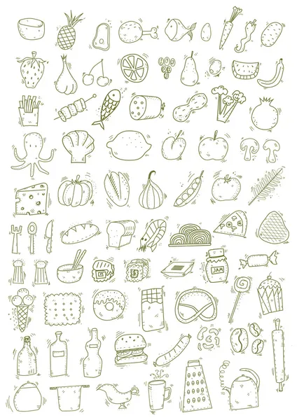 Set of food objects — Stock Vector