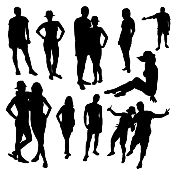 People silhouettes — Stock Vector