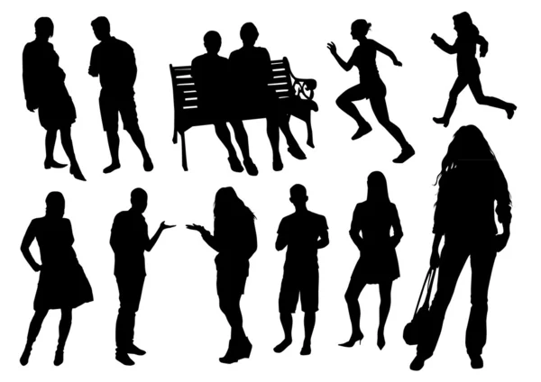 Personnes Silhouettes — Image vectorielle