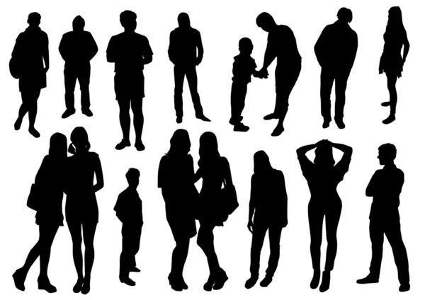 Personnes Silhouettes — Image vectorielle