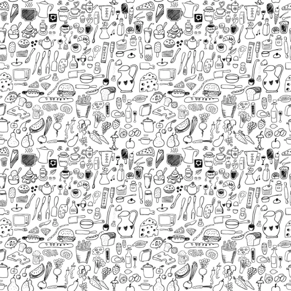 Food icons seamless pattern Royalty Free Stock Vectors