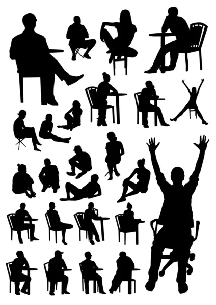 Sitting people Vector Graphics