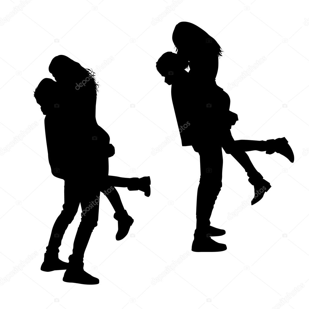 Download Kissing Silhouettes — Stock Vector © orfeev #33776395