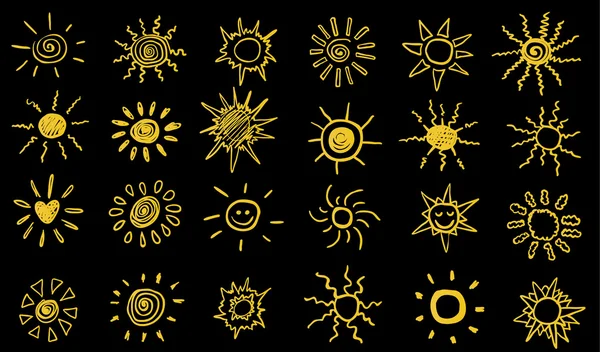 Iconos de sol — Archivo Imágenes Vectoriales