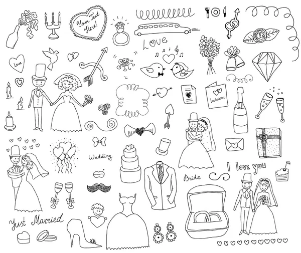 Ensemble de mariage — Image vectorielle