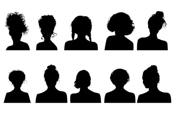 Women heads silhouettes — Stock Vector