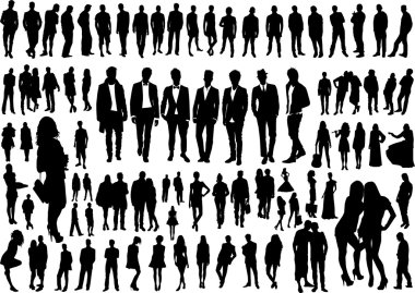 Set of people silhouettes