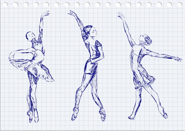 Danseurs de ballet — Image vectorielle