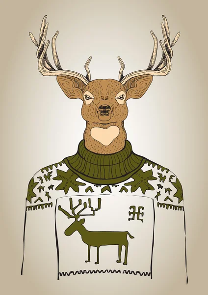 Cerf de Noël — Image vectorielle