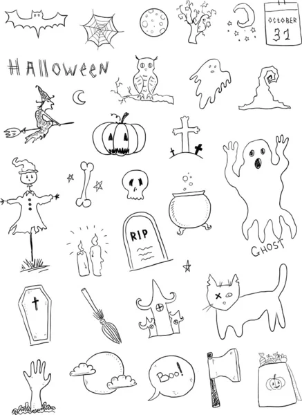 Halloween Doodles — Stock Vector