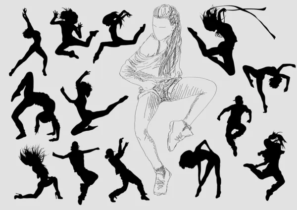 Figuras de salto — Vector de stock