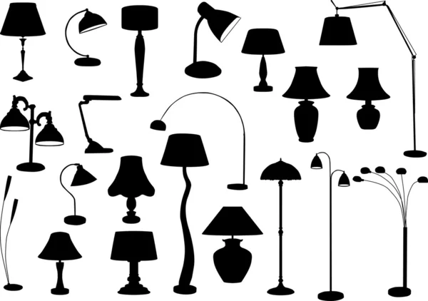 Lampes Silhouette — Image vectorielle