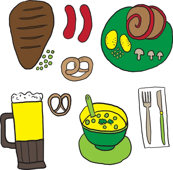 Cartoon eten en drinken — Stockvector