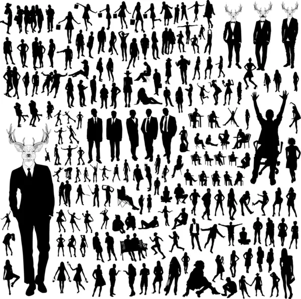 Personnes Silhouettes — Image vectorielle