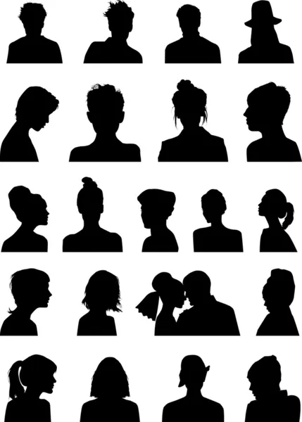 Heads silhouettes — Stock Vector