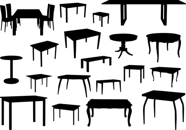 Conjunto de silhuetas de cadeira — Vetor de Stock