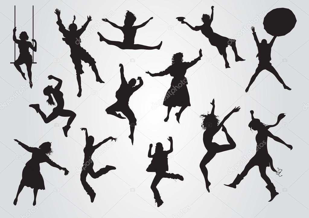 Jumping silhouettes