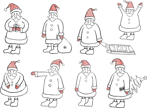 Santa Doodles — Stock vektor