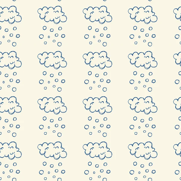 Clima nubes patrón sin fisuras — Vector de stock