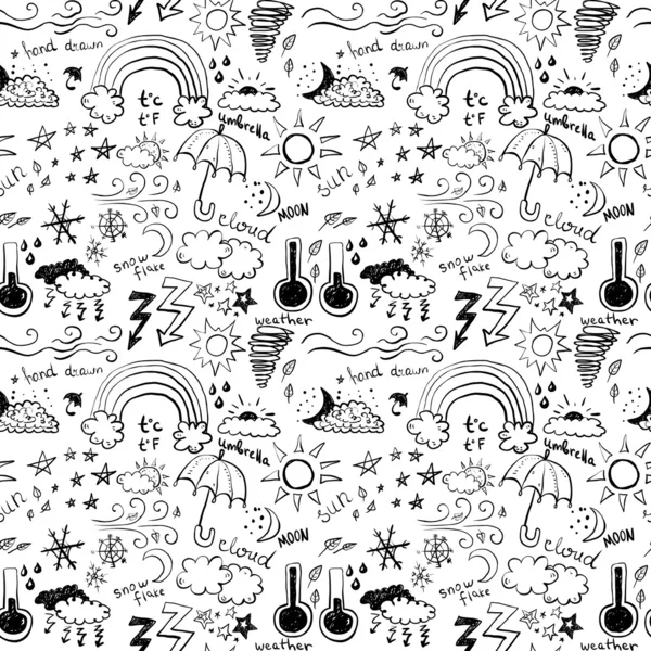 Weather symbols seamless pattern — Stock Vector