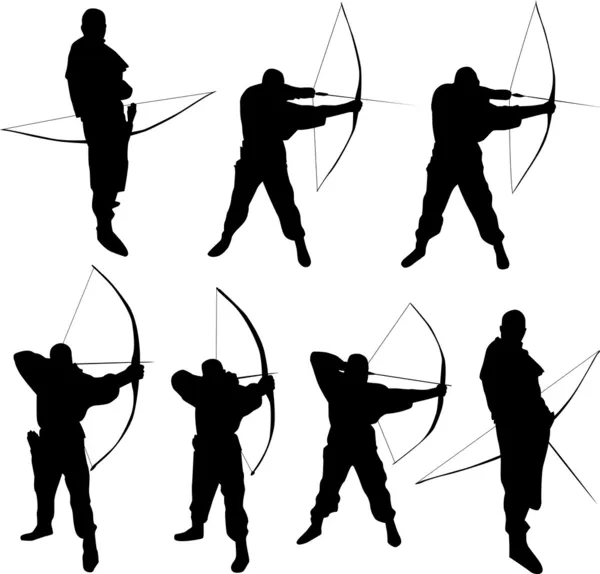 Silhouettes d'archer — Image vectorielle