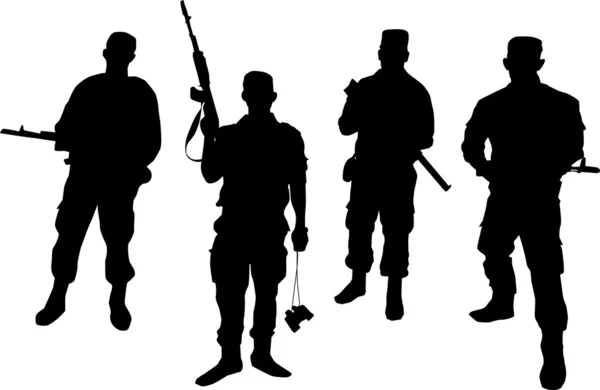 Soldiers silhouette — Stock Vector