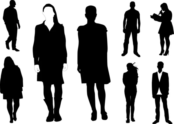 Personnes Silhouettes — Image vectorielle