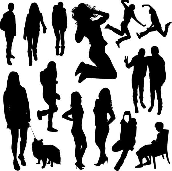 Personnes Silhouettes — Image vectorielle