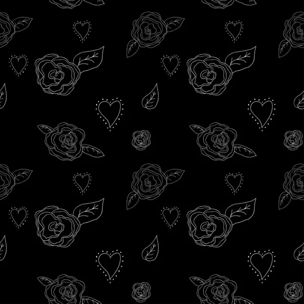 Roses seamless pattern — Stock Vector