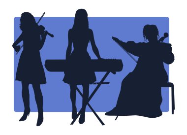 üç müzisyen silhouettes