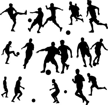 futbol oyuncuları silhouettes
