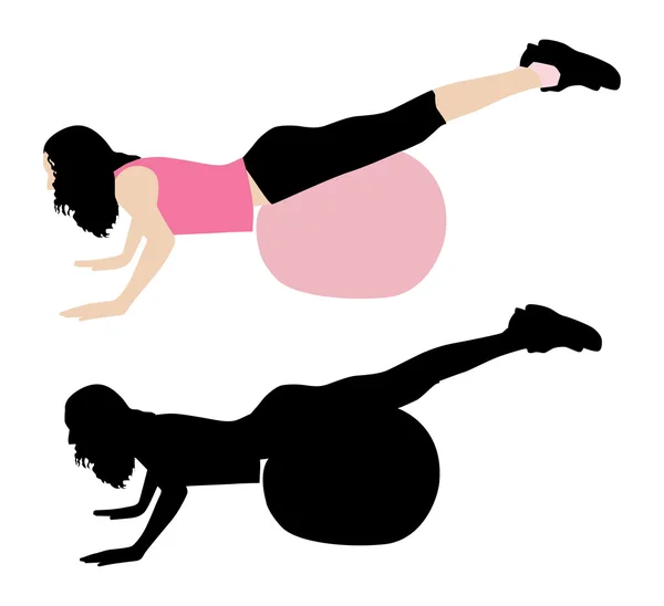 Silhouette fitness — Image vectorielle