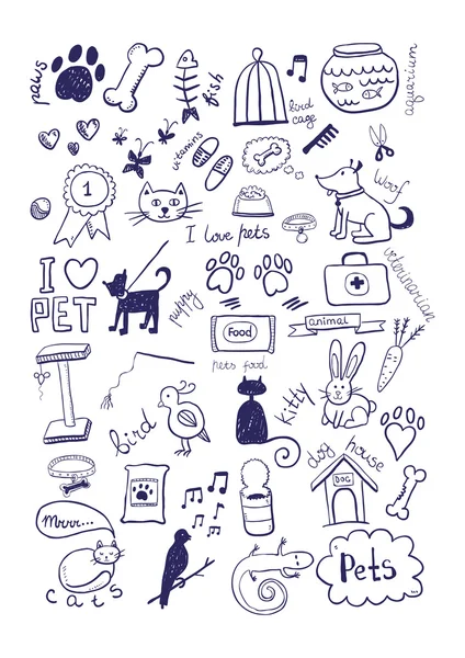 Animais Doodles —  Vetores de Stock
