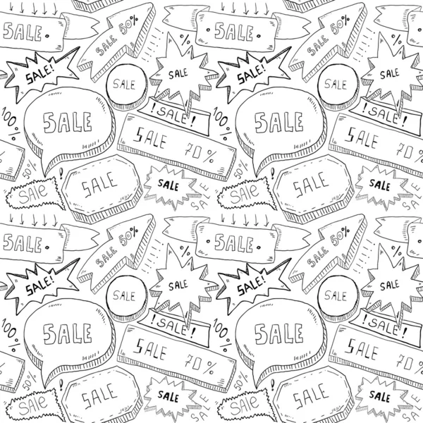 Sale signs seamless pattern — Stock Vector